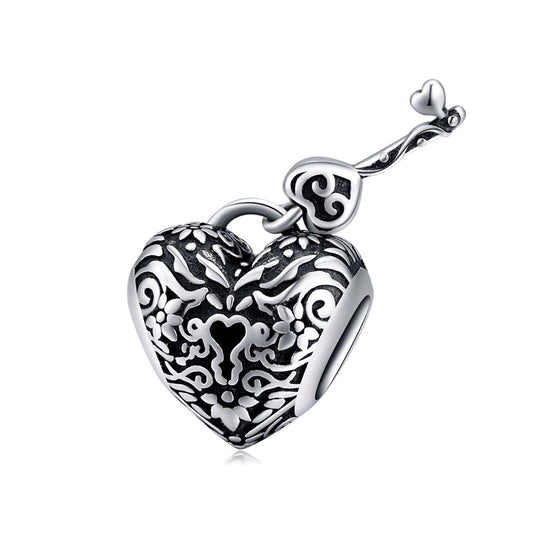 925 Sterling Silver Retro Heart Beaded Bracelet