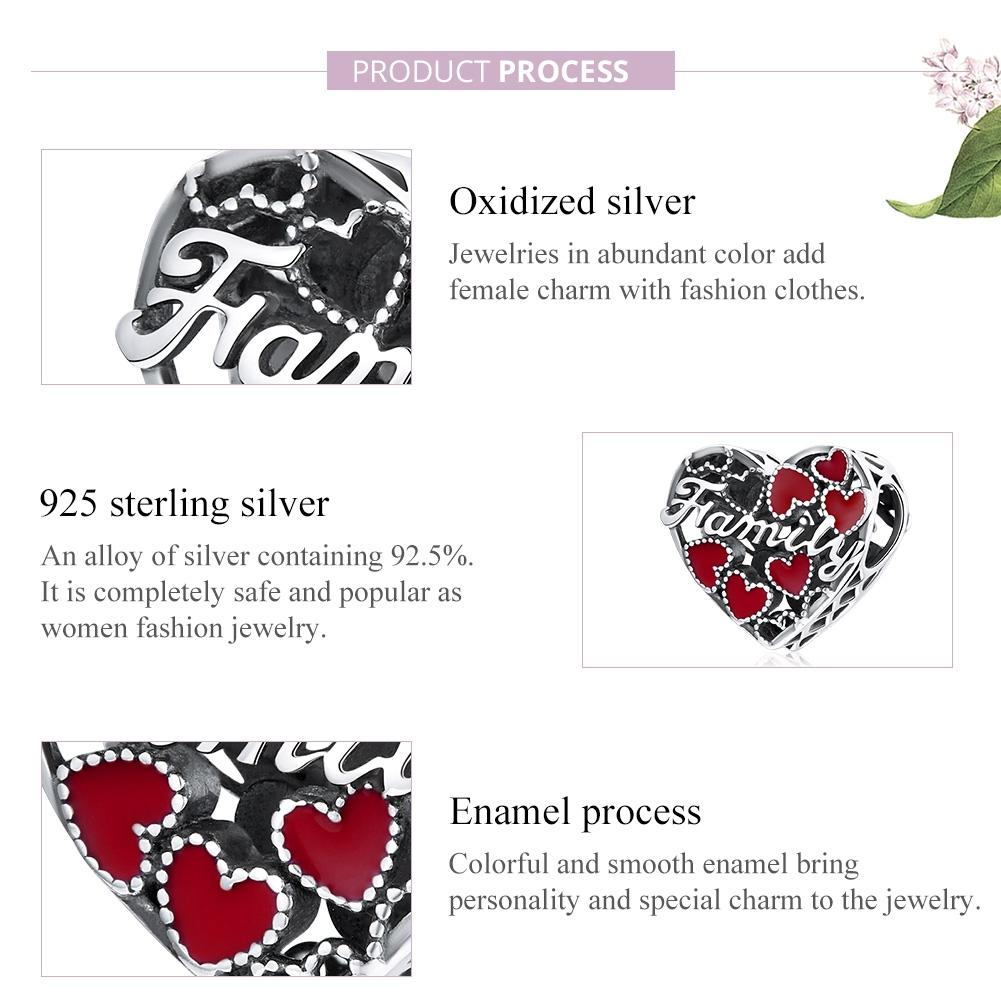 925 Sterling Silver Family Love Beads For Diy Bracelets & Necklaces