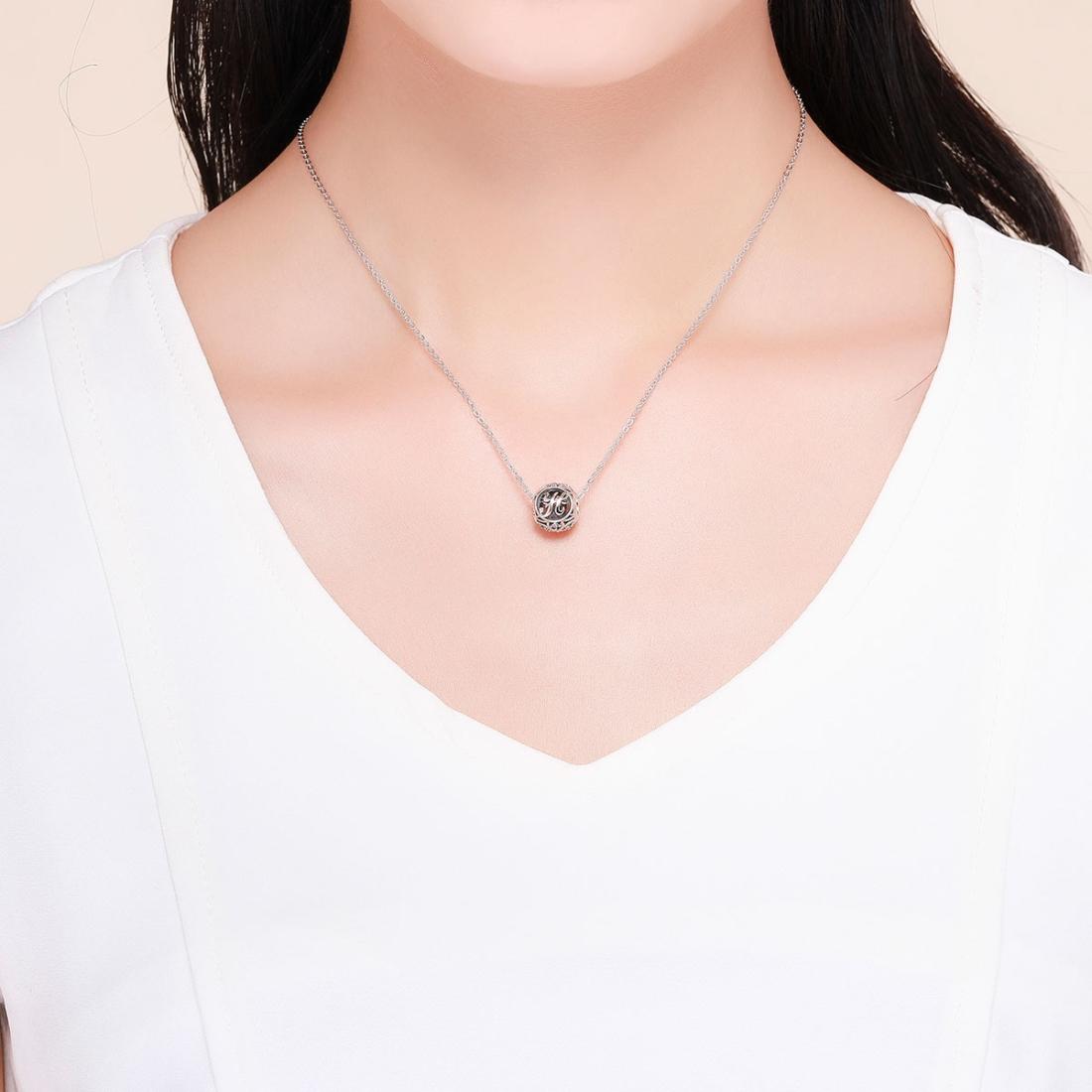 925 Sterling Silver 26 English Letter Beads For Diy Bracelets & Necklaces Style - H