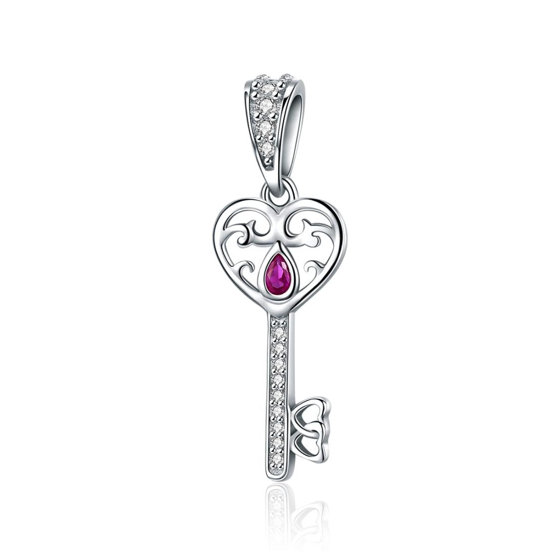 925 Sterling Silver Key Pendant For Happiness Charm