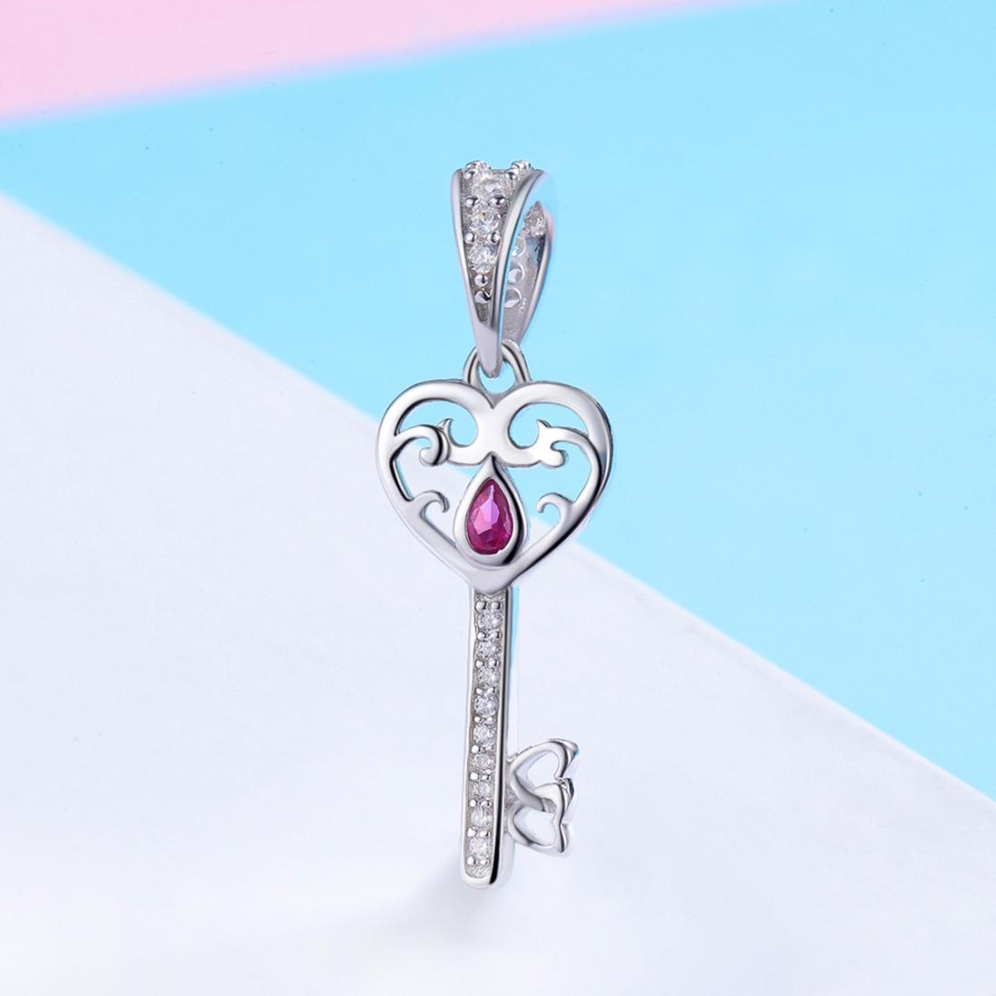 925 Sterling Silver Key Pendant For Happiness Charm