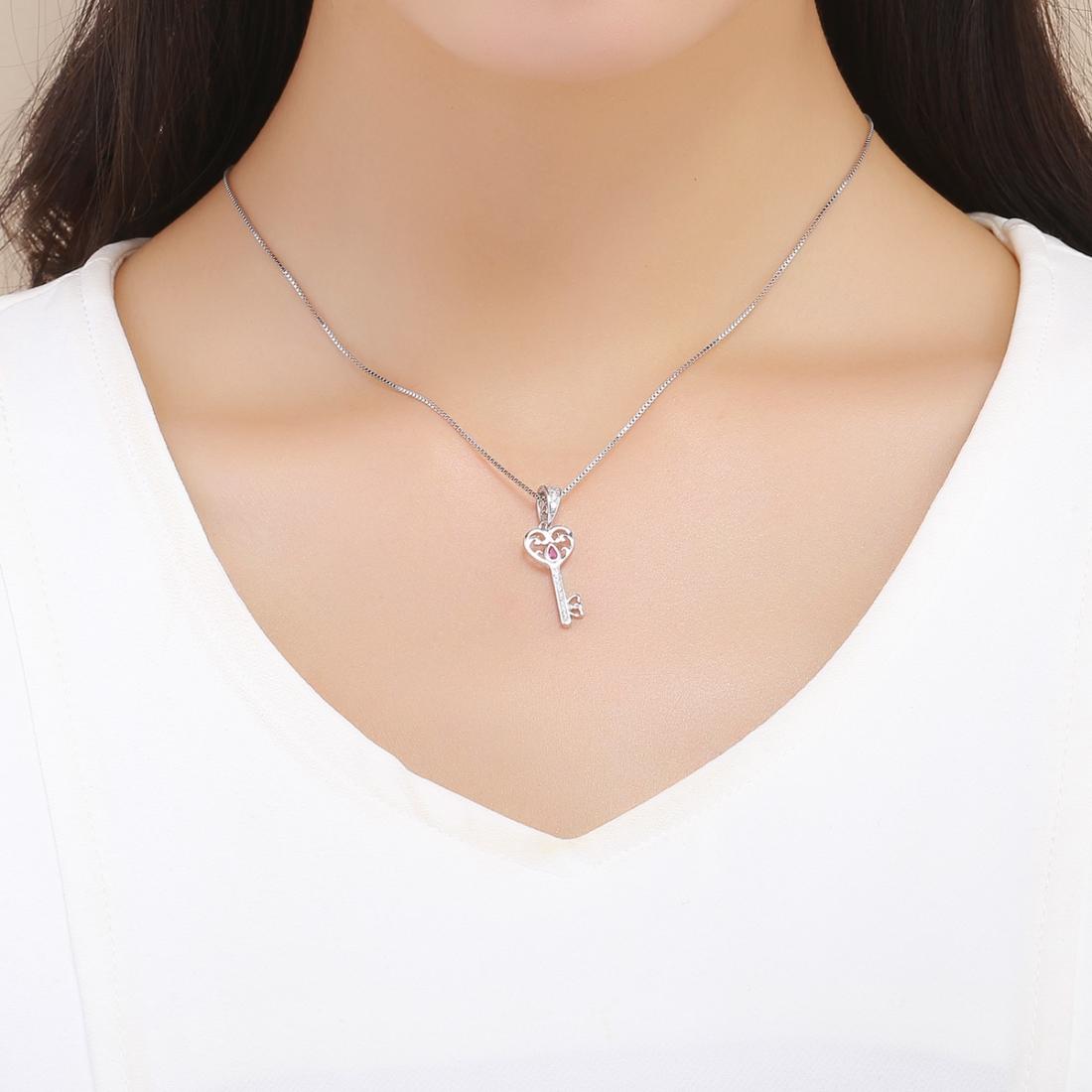 925 Sterling Silver Key Pendant For Happiness Charm