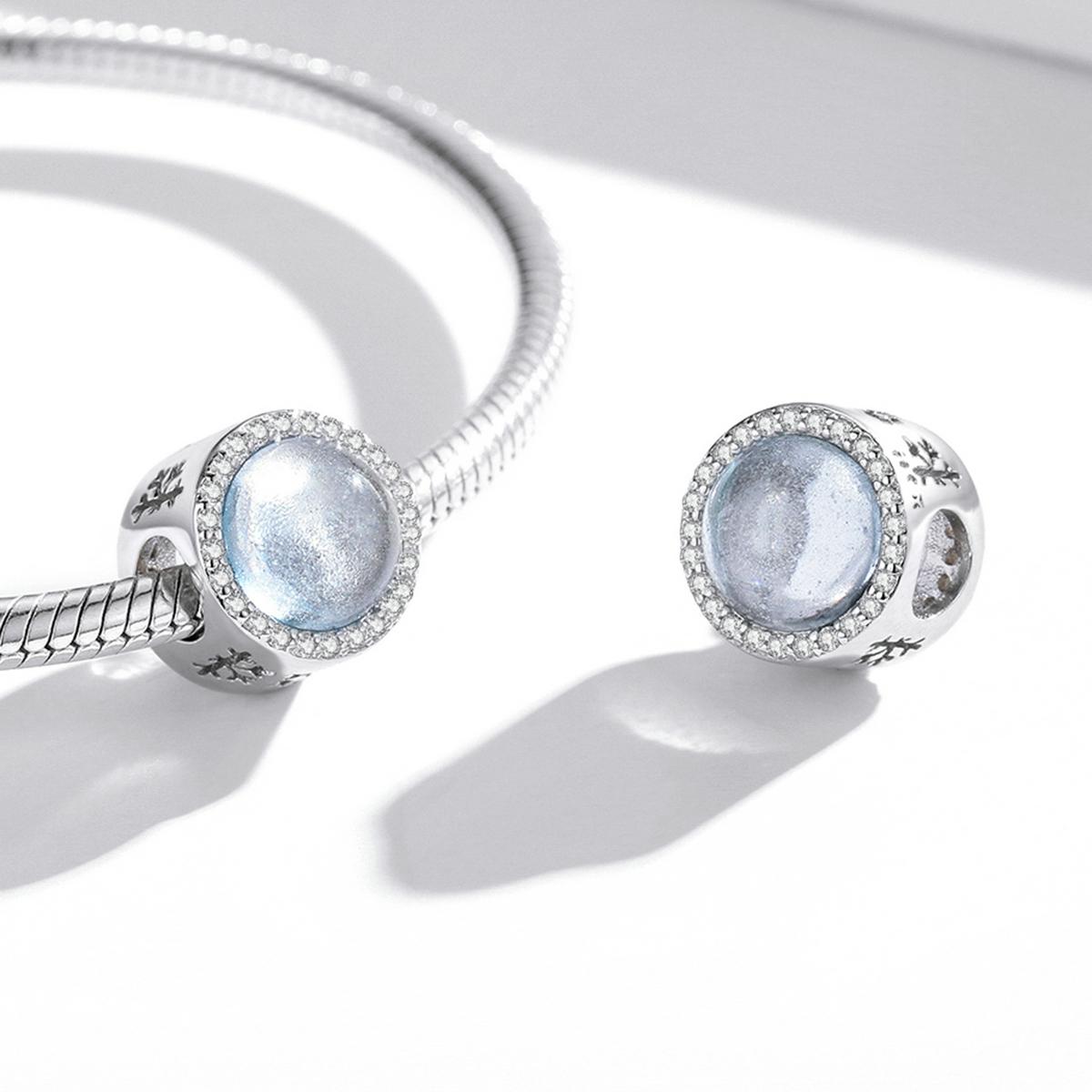 925 Sterling Silver Christmas Night Snow Scene Beads For Diy Bracelet Or Necklace