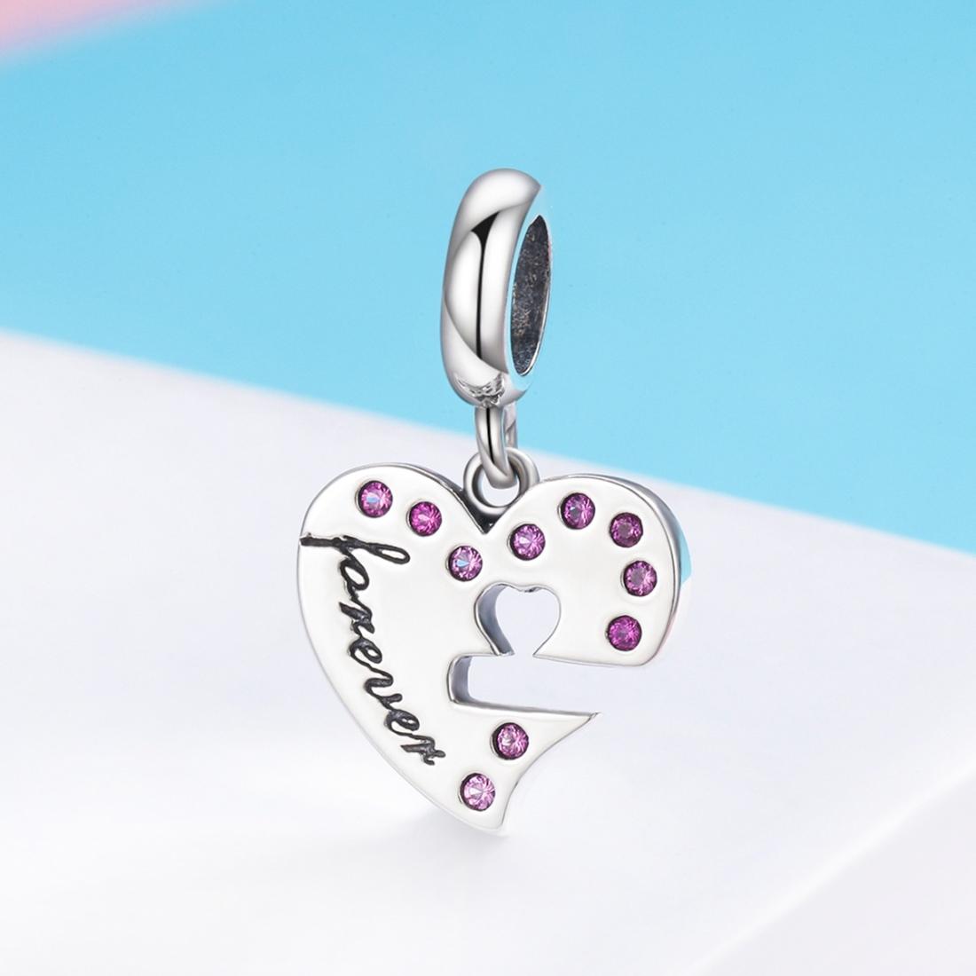925 Sterling Silver Diamond Heart Spoon Bracelet