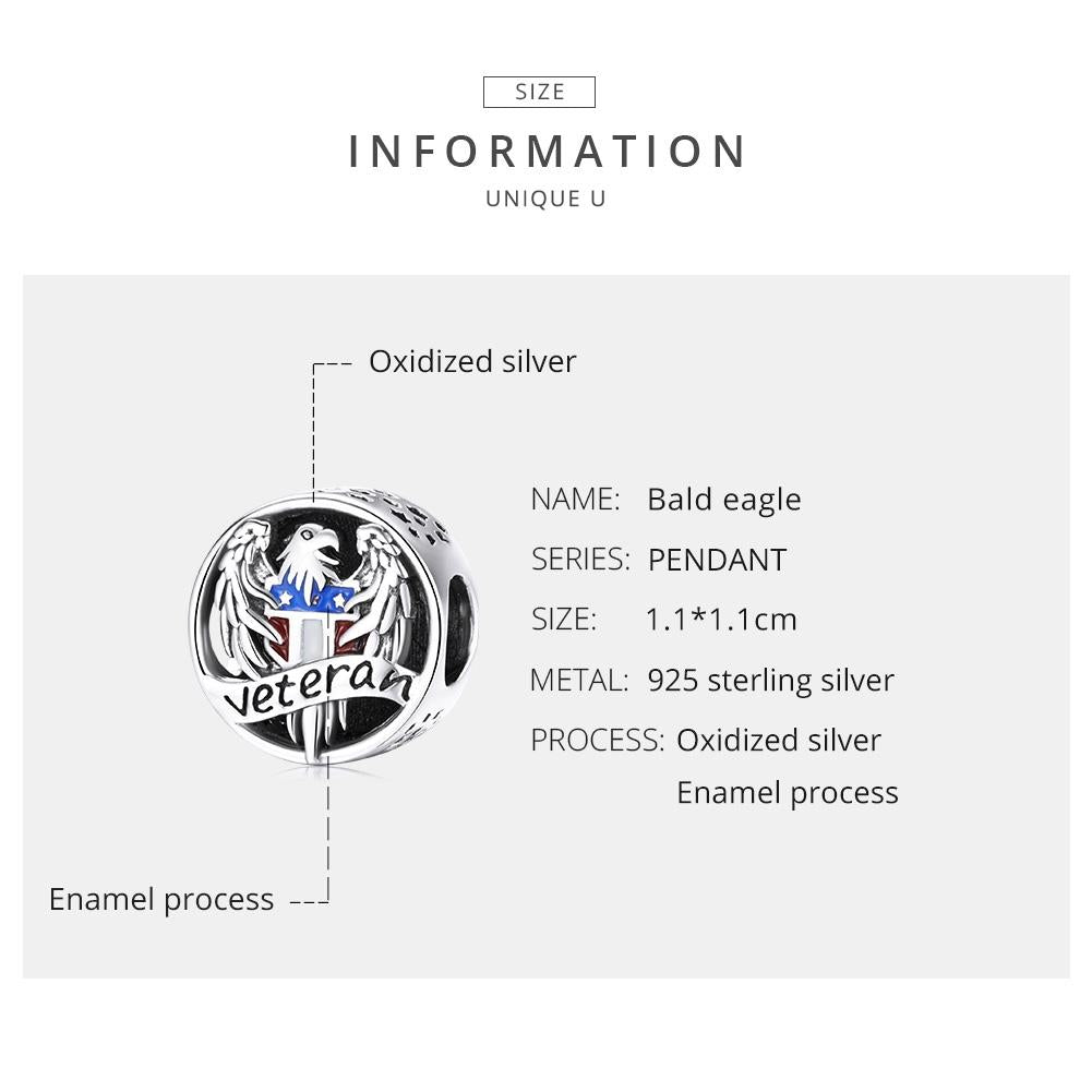 925 Sterling Silver Eagle Beads For Diy Bracelets & Necklaces