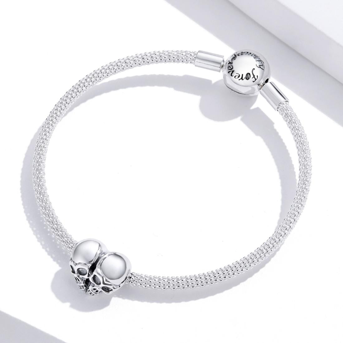 925 Sterling Silver Skull Beads For Diy Bracelets & Necklaces