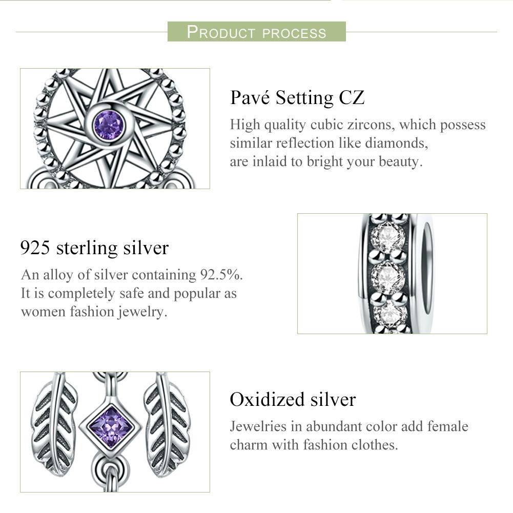 925 Sterling Silver Dream Catcher Bracelet Beads