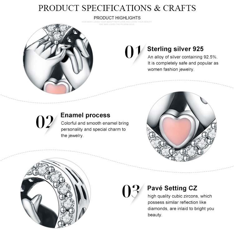 925 Sterling Silver Heart Diamond Accessories
