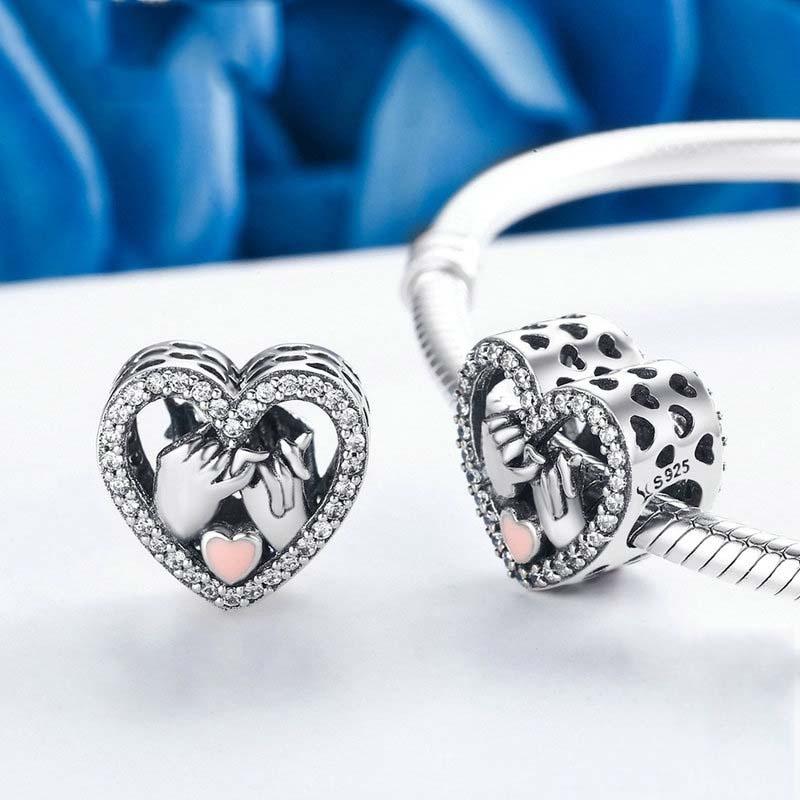 925 Sterling Silver Heart Diamond Accessories