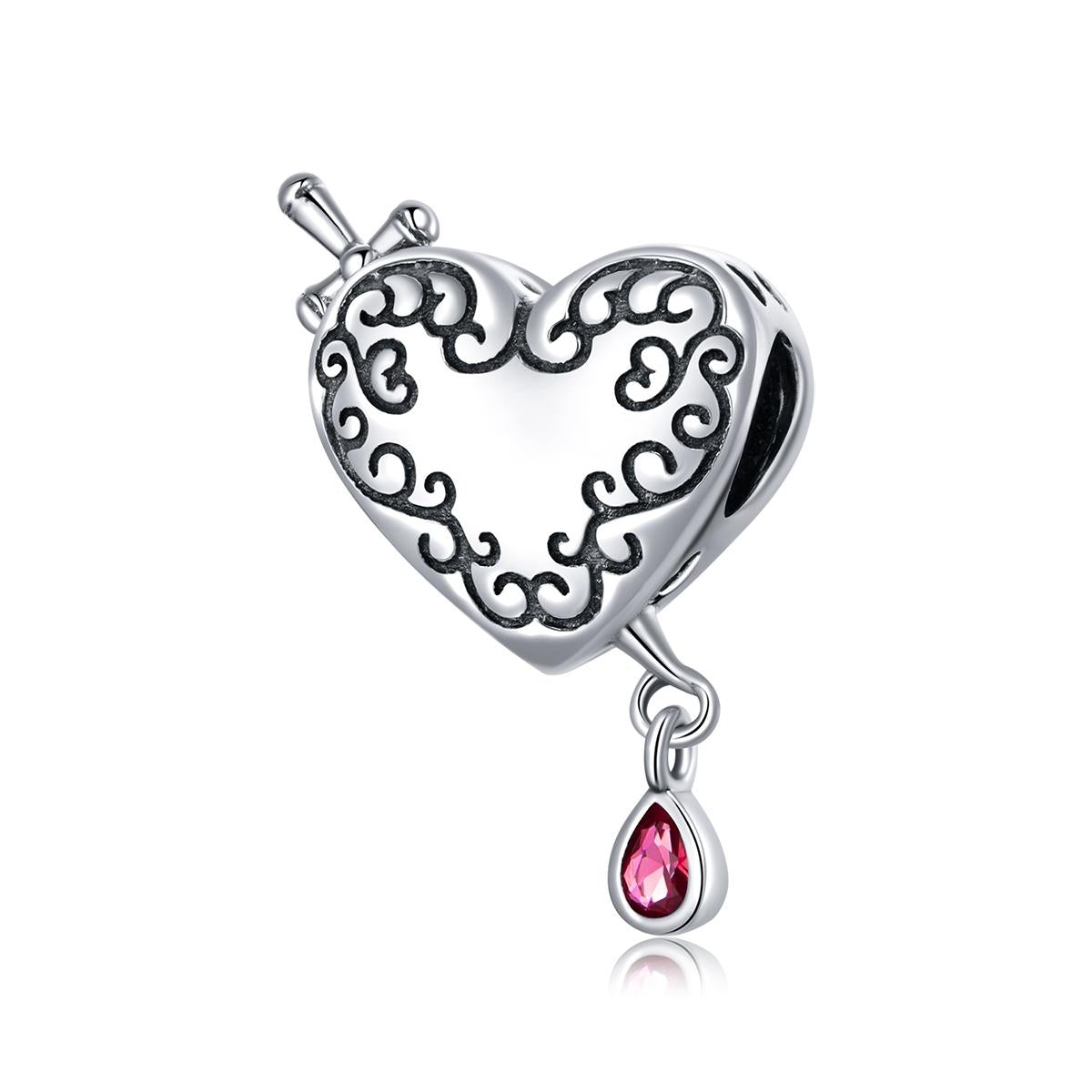 925 Sterling Silver Cupid Heart Beads For Diy Bracelets & Necklaces