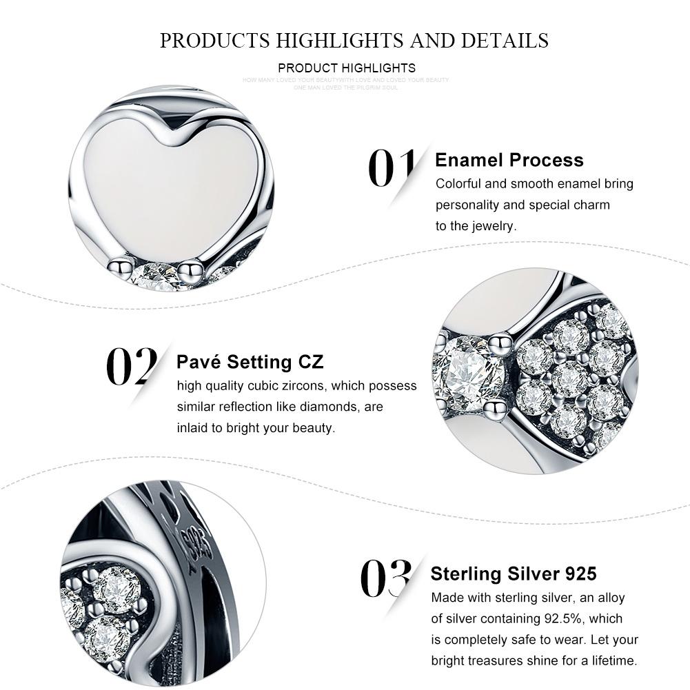 925 Sterling Silver Diamond Petal Bead Bracelet Happiness