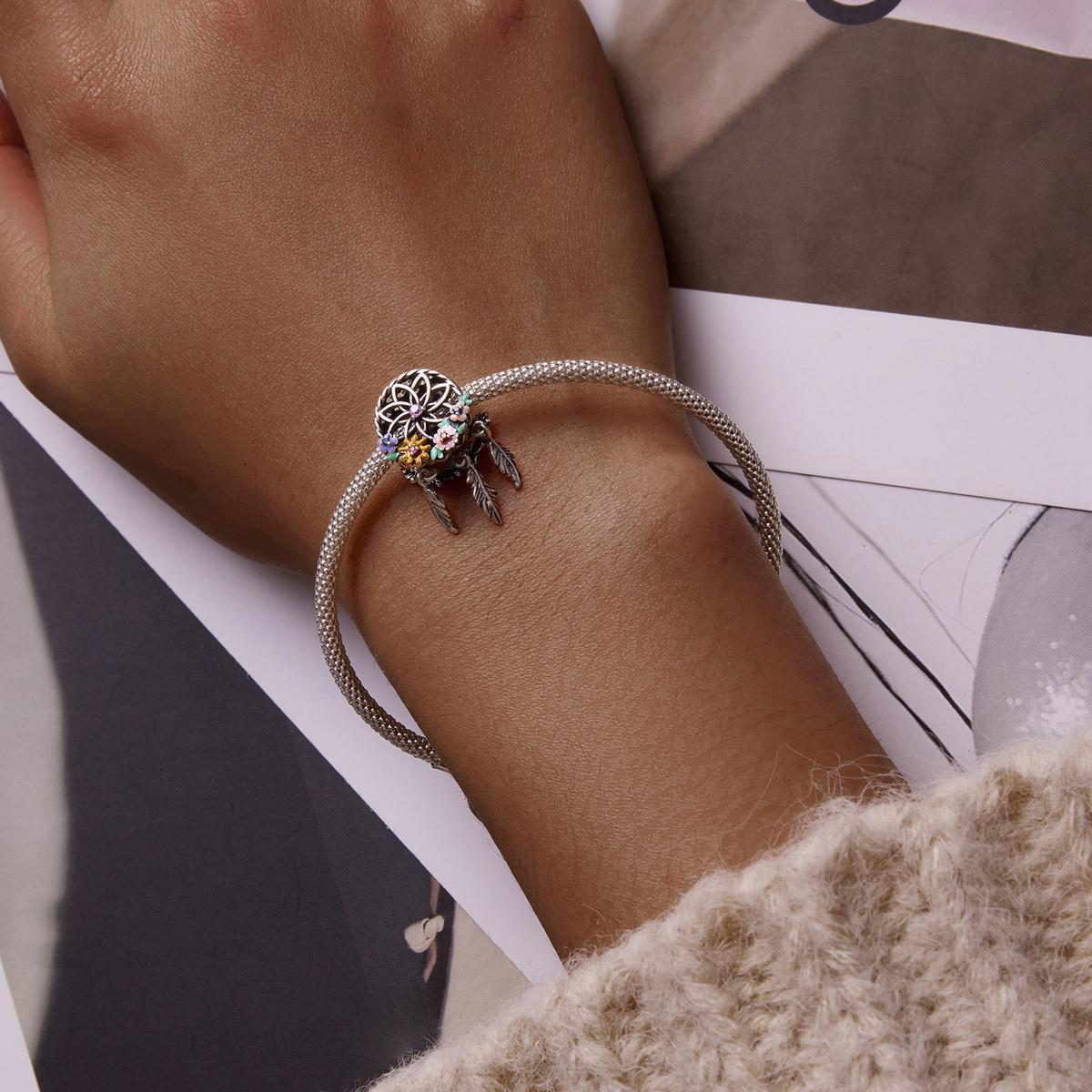 925 Sterling Silver Dream Catcher Bracelet / Necklace Beads