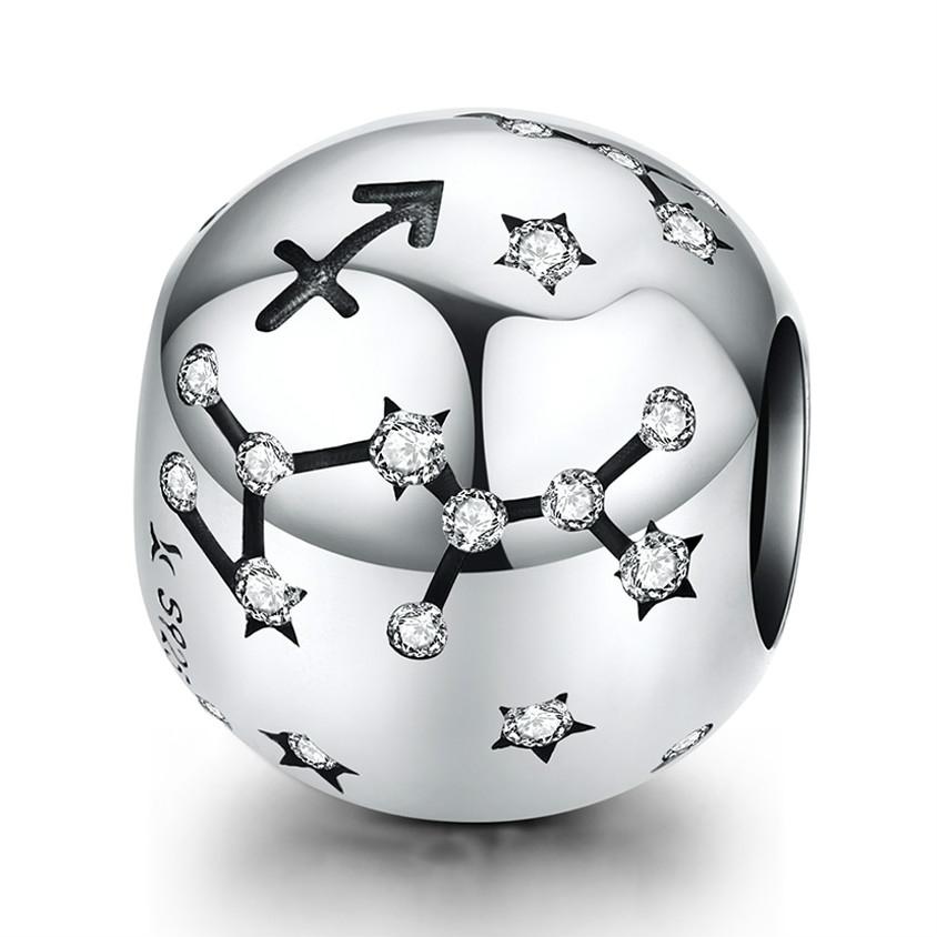 925 Sterling Silver Zodiac Beaded Bracelet Style - Sagittarius