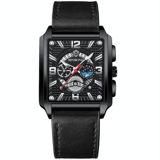 Vintage Square Men Quartz Watch with Multifunction and Luminous Display