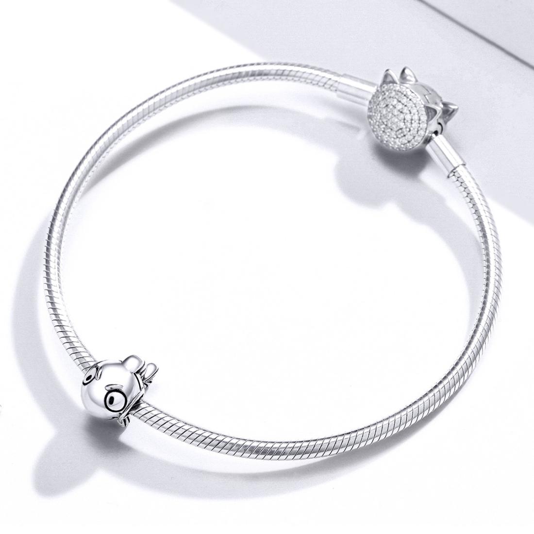 925 Sterling Silver Simple Fish Bead Bracelet / Necklace Accessory