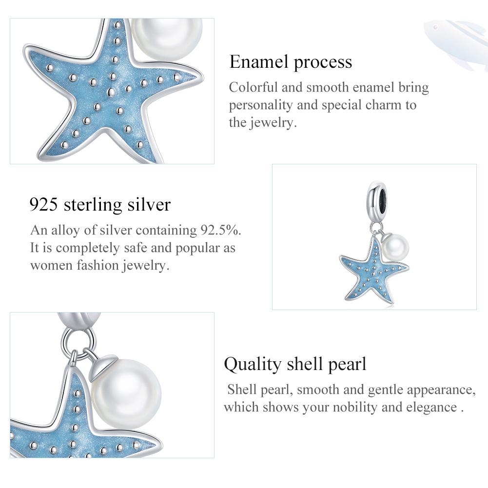 925 Sterling Silver Starfish Pendant For Diy Bracelets & Necklaces