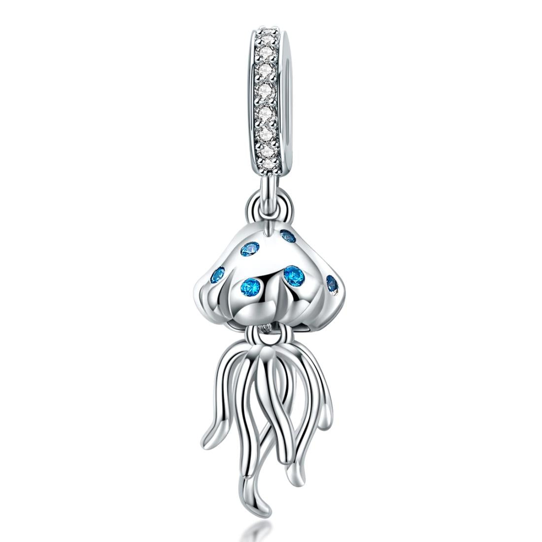 925 Sterling Silver Jellyfish Pendant For Bracelets & Necklaces