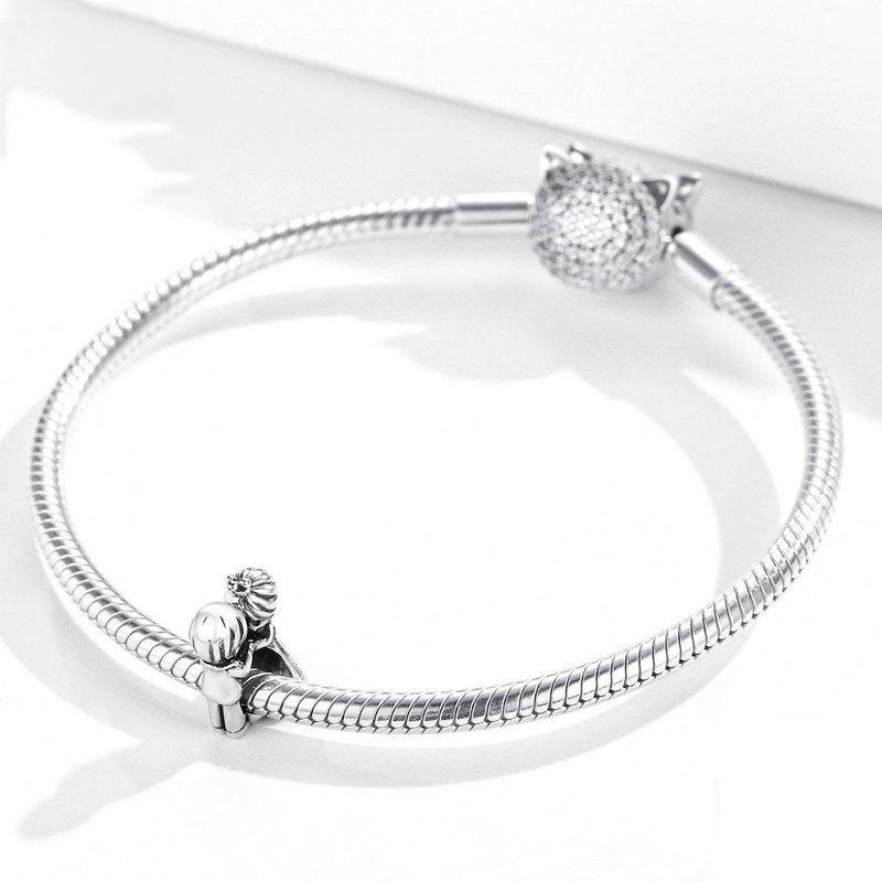 925 Sterling Silver Pendant With Beads For Diy Bracelet Or Necklace