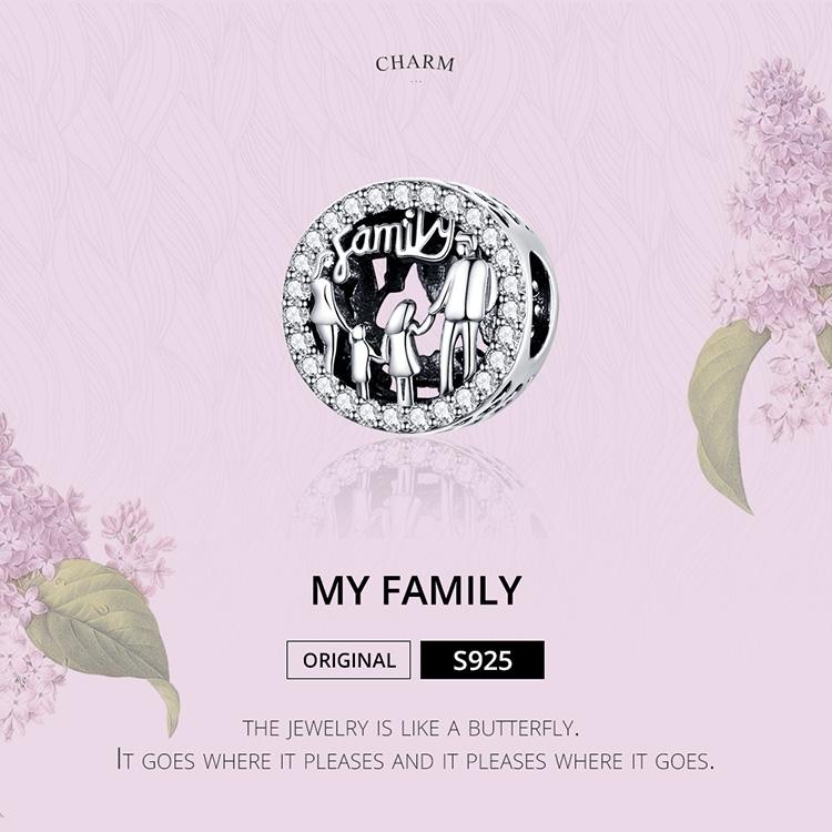 925 Sterling Silver Family Charm Bracelet Beads
