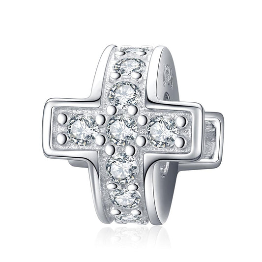 925 Sterling Silver Diy Cross Beaded Bracelet Accessories