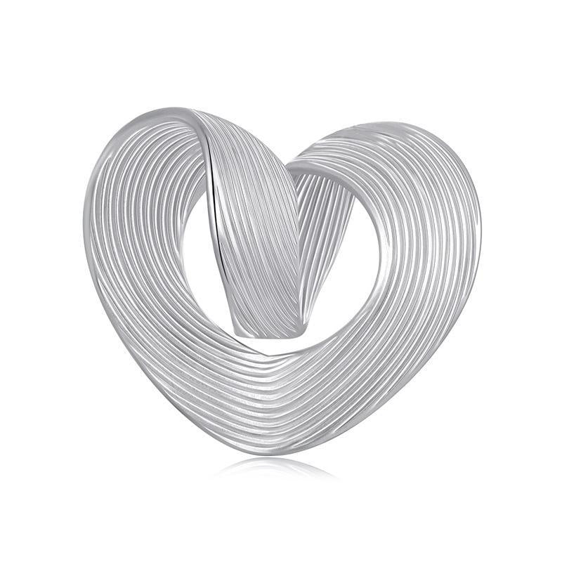 925 Sterling Silver Romantic Heart Diy Beads & Platinum