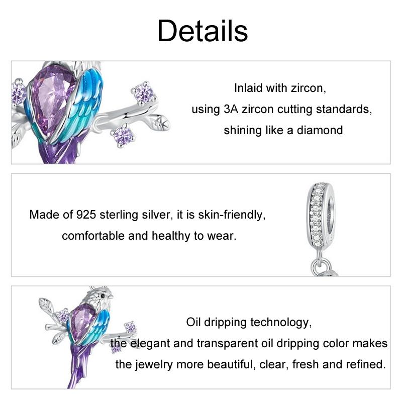 925 Sterling Silver Gradient Kingfisher Pendant In