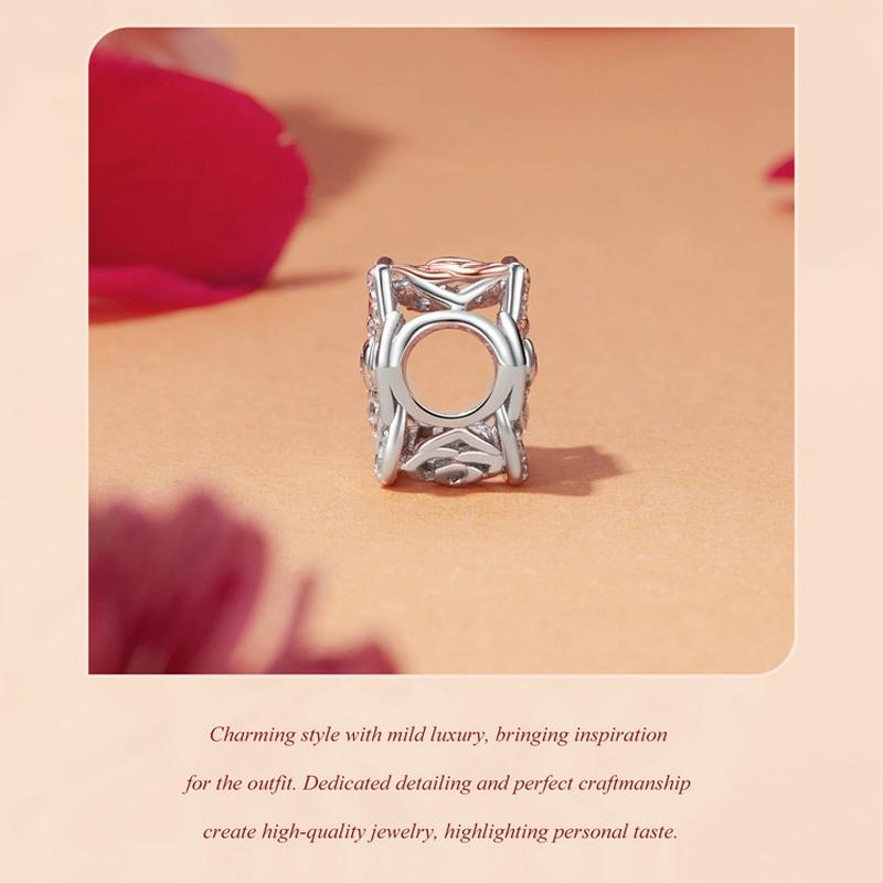 925 Sterling Silver Rose Gold Shining Rose Beads