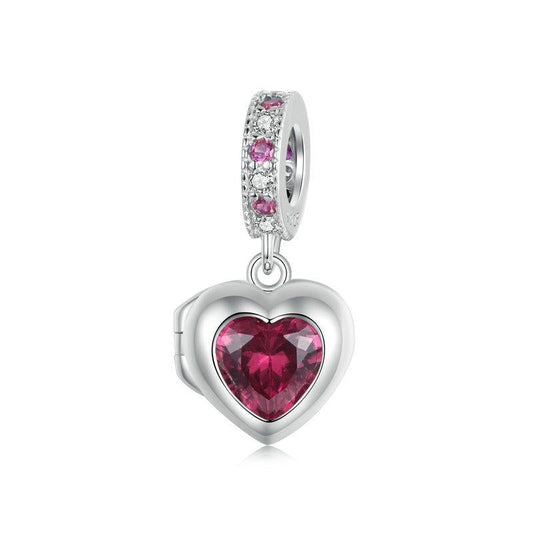 925 Sterling Silver Love Heart Pendant Diy Beads