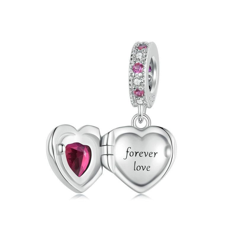 925 Sterling Silver Love Heart Pendant Diy Beads