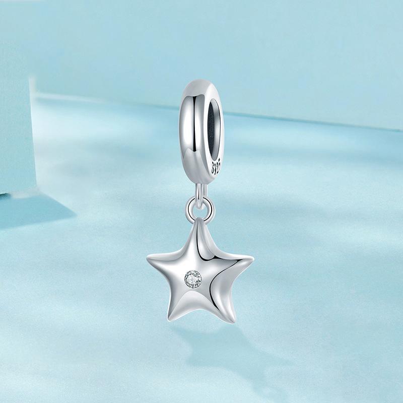 925 Sterling Silver Oxidized Star Bracelet With Beads