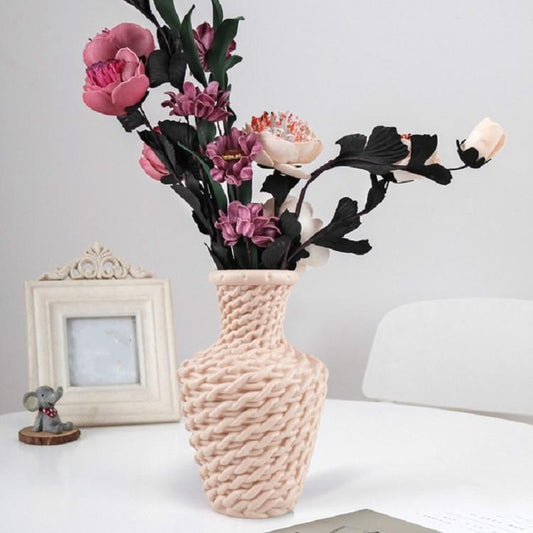 Versatile Plastic Vase for Fresh and Dried Floral Arrangements - Pink