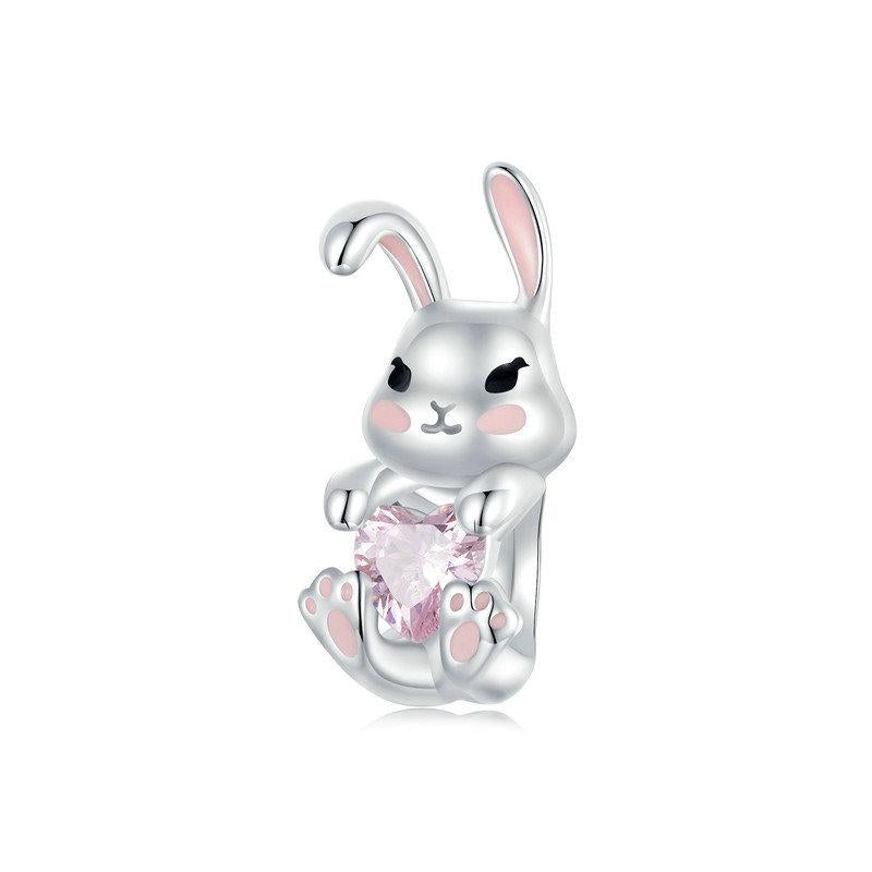 925 Sterling Silver Easter Bunny Diy Beads