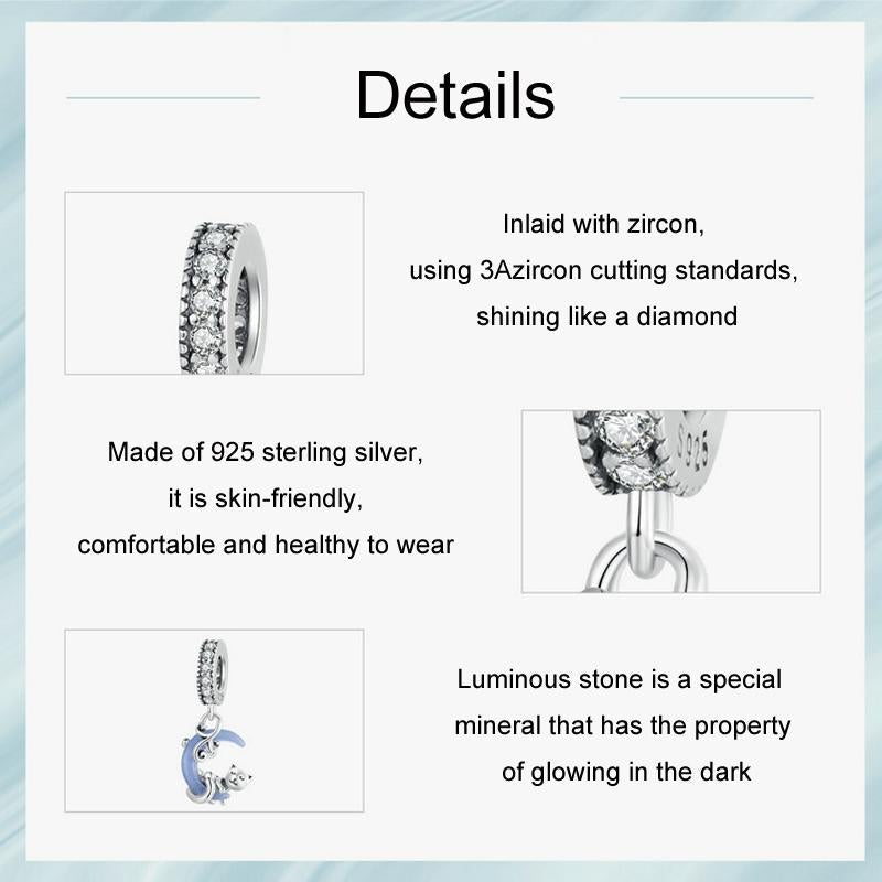 925 Sterling Silver Luminous Moon Cat Pendant