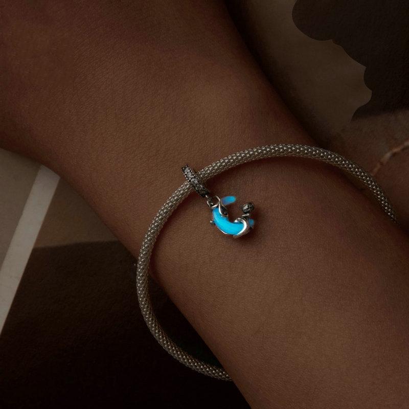 925 Sterling Silver Luminous Moon Cat Pendant