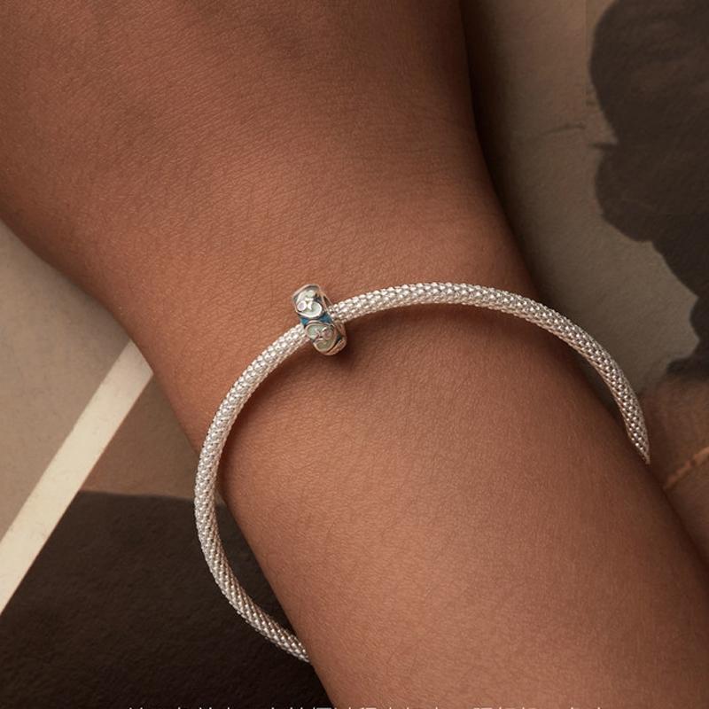 925 Sterling Silver Colorful Retro Silicone Diy Beads