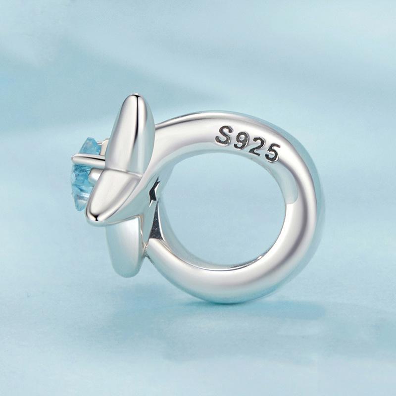 925 Sterling Silver Oxidized Airplane Starburst Beads