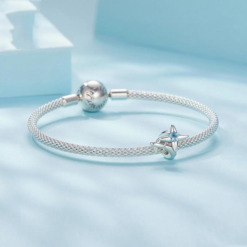 925 Sterling Silver Oxidized Airplane Starburst Beads