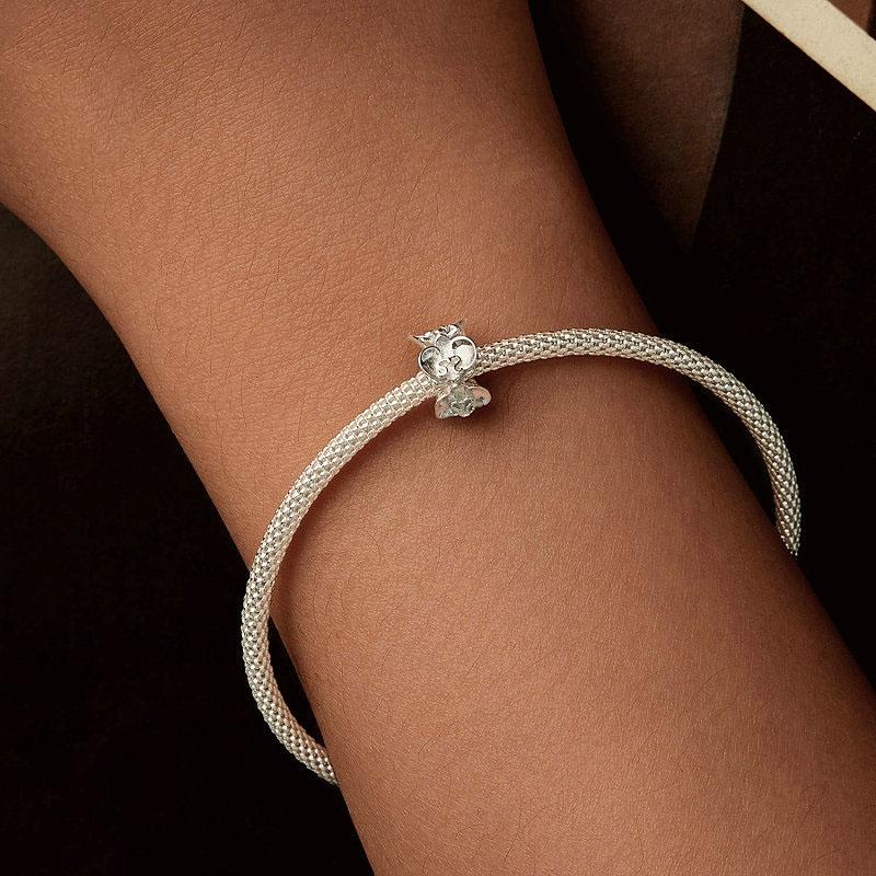 925 Sterling Silver Platinum Butterfly Orchid Flower Beads