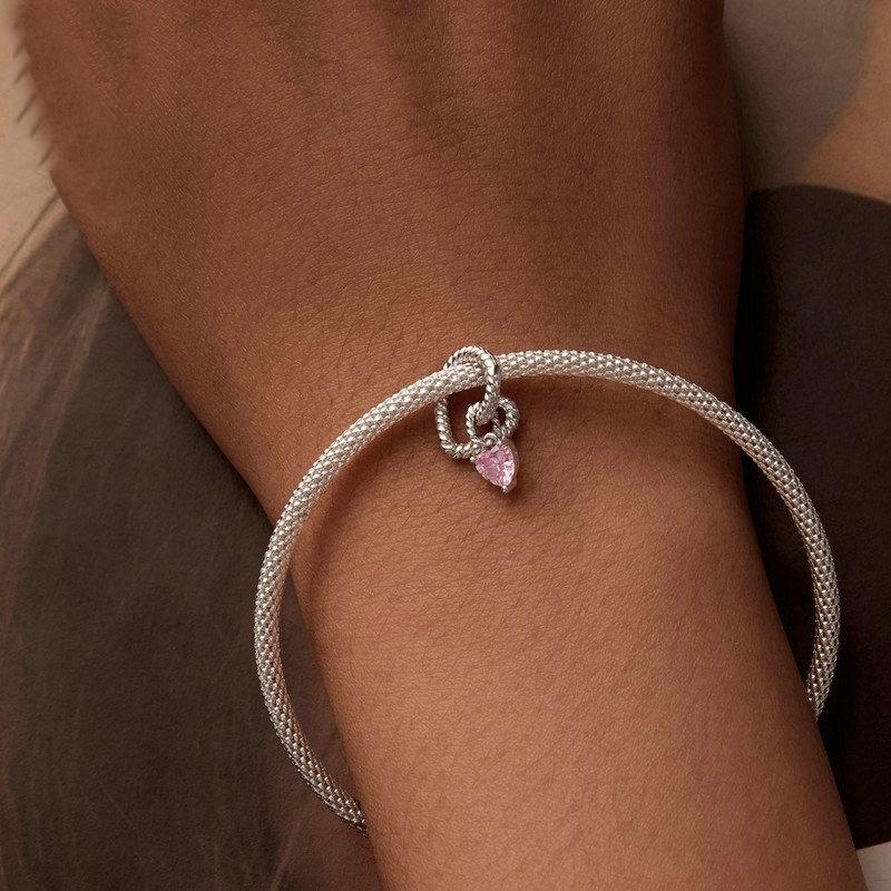 925 Sterling Silver Twisted Rope Heart Pendant Beads