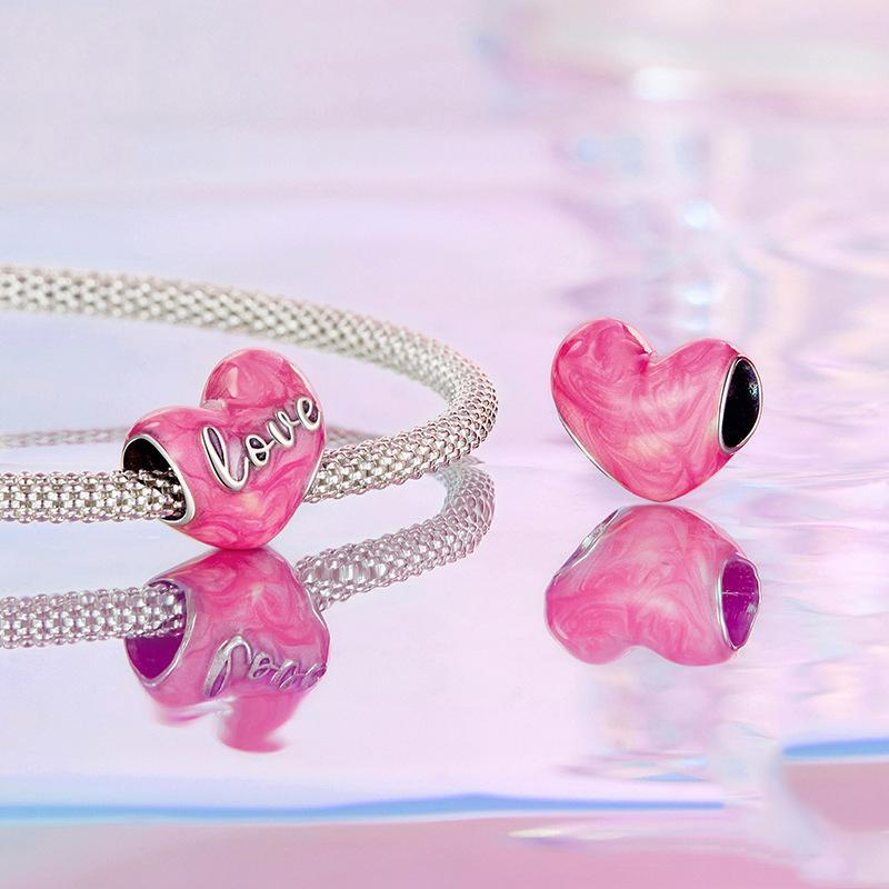925 Sterling Silver Diy Heart Beads