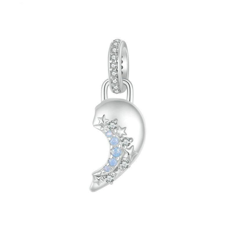 925 Sterling Silver Detachable Sun Moon Heart Pendant