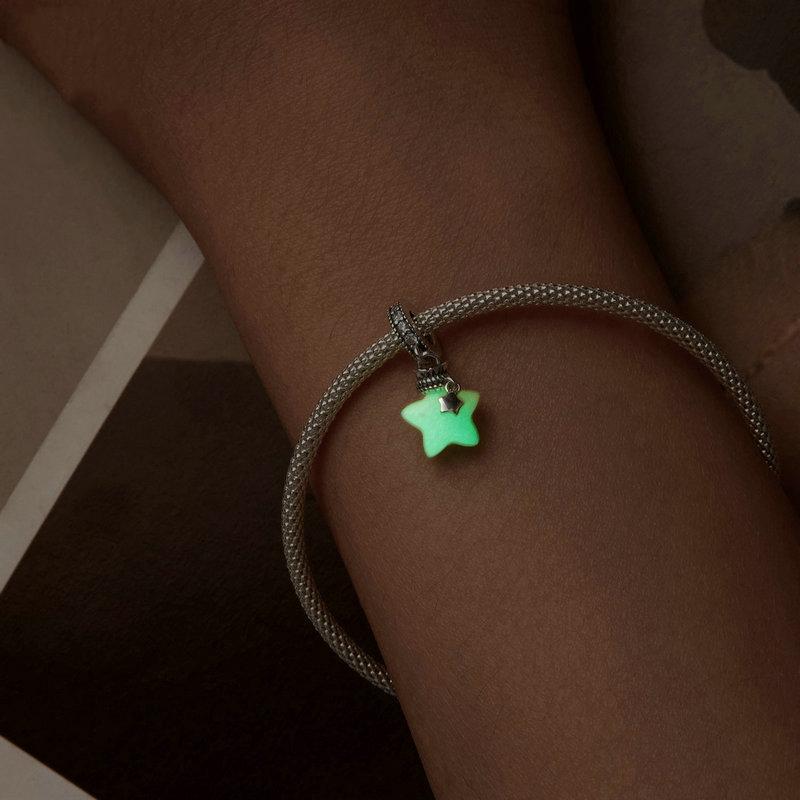 925 Sterling Silver Luminous Star Wishing Bottle Pendant