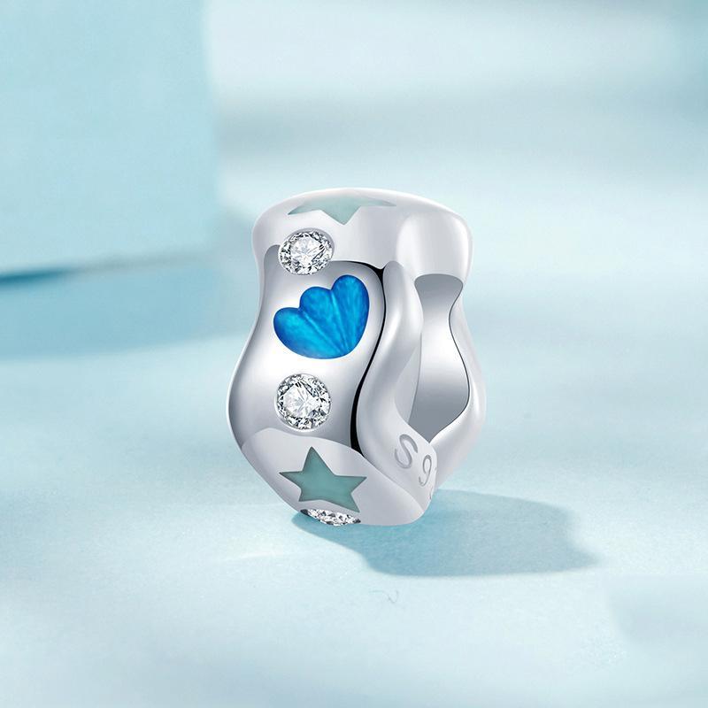 925 Sterling Silver Wave Shell Silicone Bracelet Beads