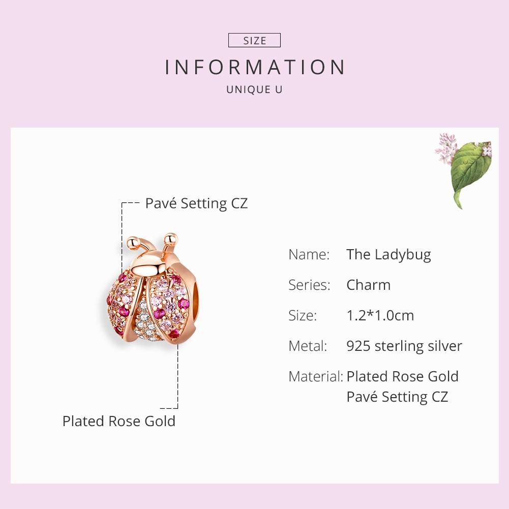 925 Sterling Silver Zircon Ladybug Bracelet / Necklace Set - Silver