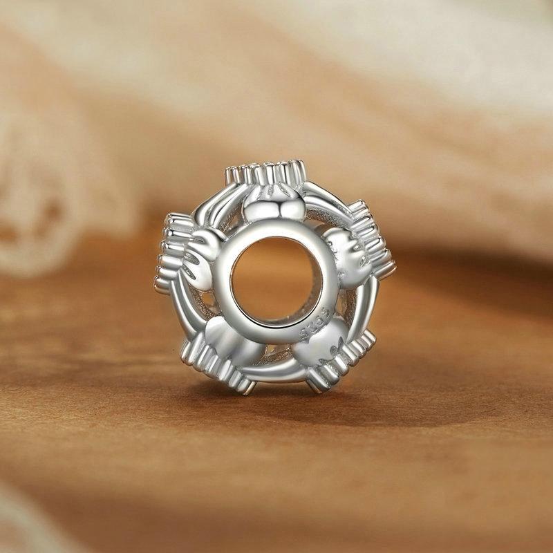 925 Sterling Silver Platinum Plated Sweet Bow Diy Beads