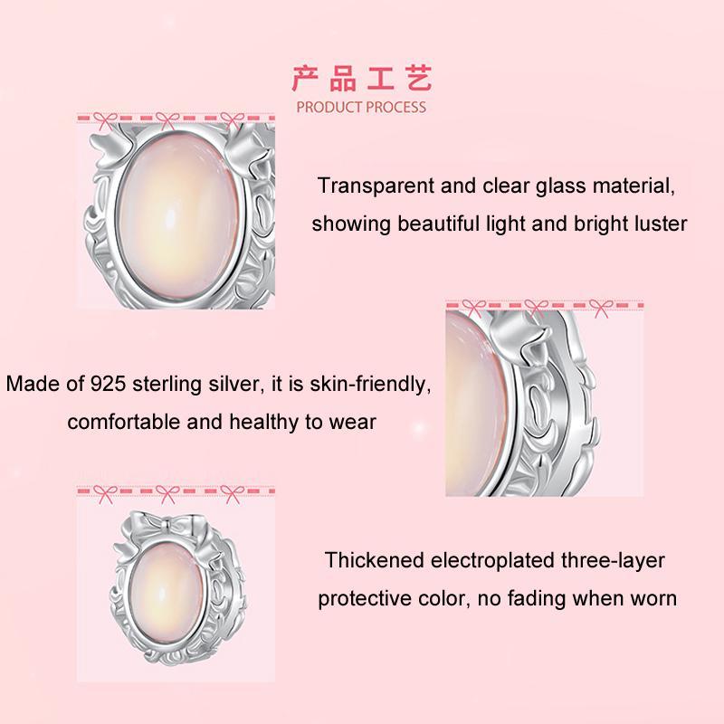 925 Sterling Silver Platinum Plated Starlight Bow Beads