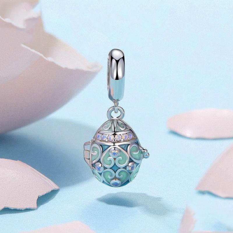 925 Sterling Silver Easter Egg Diy Pendant