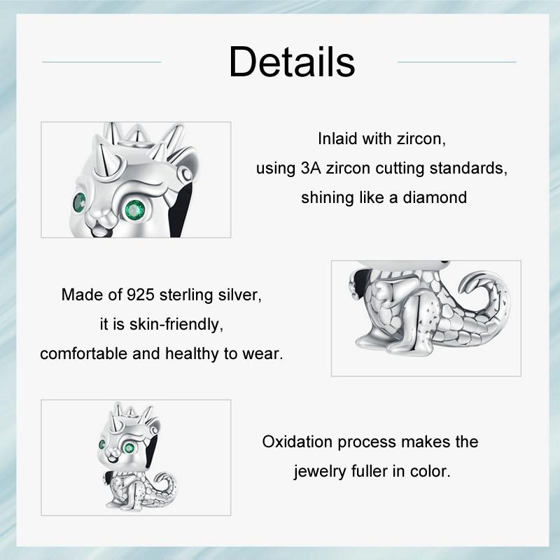 925 Sterling Silver Dragon Diy Beads