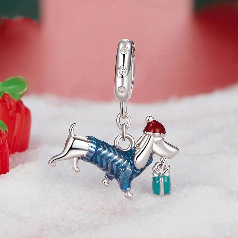 925 Sterling Silver Dachshund Pendant Animal Beads