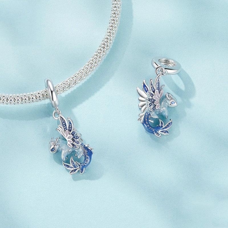 925 Sterling Silver Dragon Pendant Beads